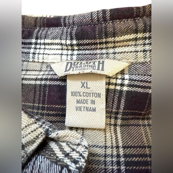 Women's Free Swingin' Flannel Shirt Brown Putty Check Size XL EUC - Picture 8 of 8